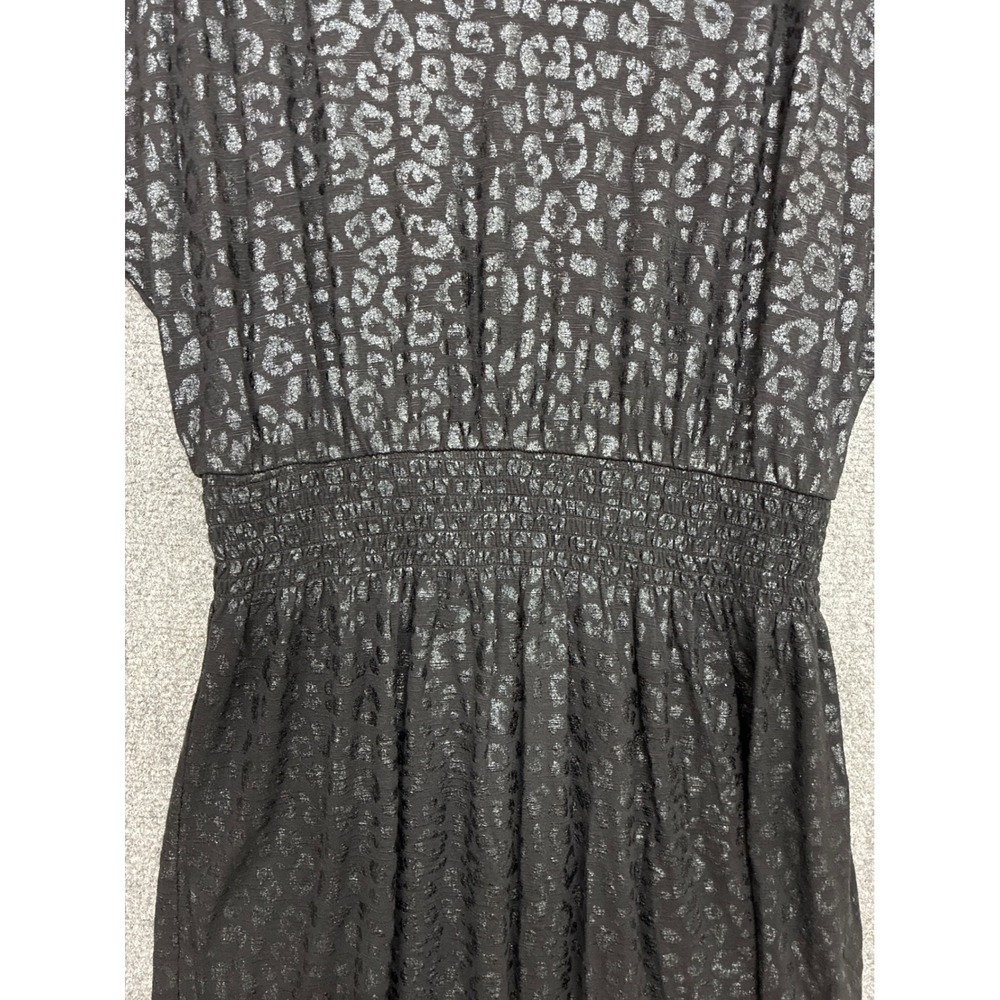White House Black Market Metallic Leopard Smocked Kimono Dress NWT - Picture 3 of 7